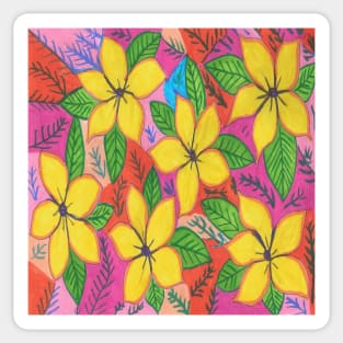 Tropical Plumeria Garden Sticker